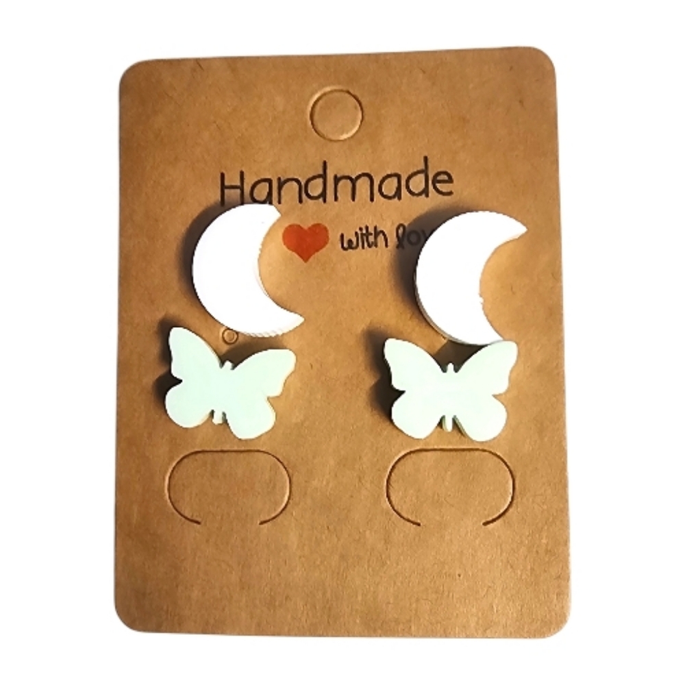 Moonlight Flutter Acrylic Stud Earrings - 2 Pair